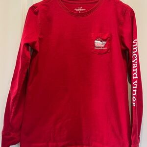 Vineyard Vines Classic Red Merry Christmas Long Sleeve Tee.  Size XL (16)